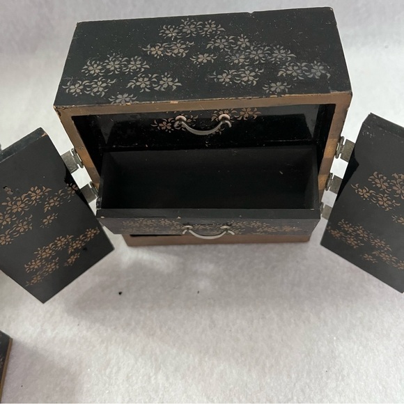 Set of 4 JAPAN MINI FURNITURE SET Chest of Drawers Trunks Black - Picture 9 of 16